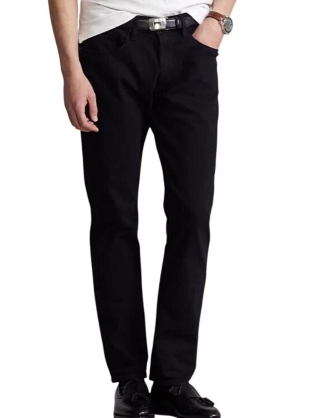 Polo Ralph Lauren Hampton Straight Relaxed Men's Jeans Black Denim W38 L 36 NEW